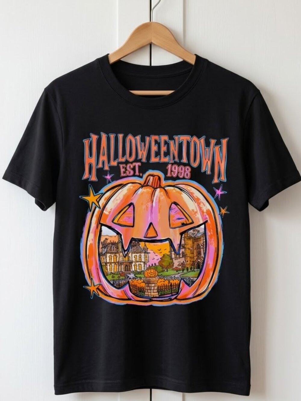 University Halloween Town Pumpkin Shirt, Retro Spooky Season Graphic Tee